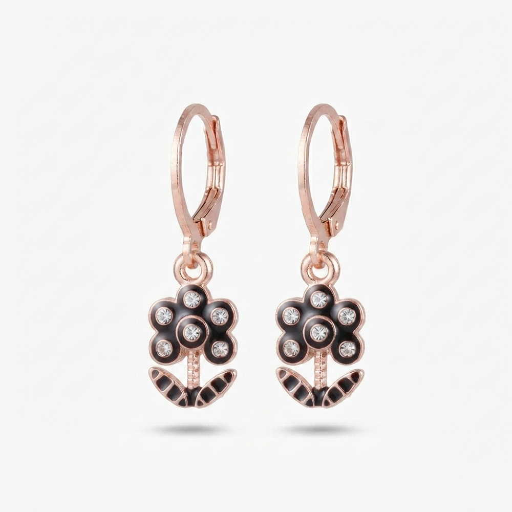 The99Jewel Eye-Catching Rose Gold Plated Austrian Stone Hoop Earrings for women