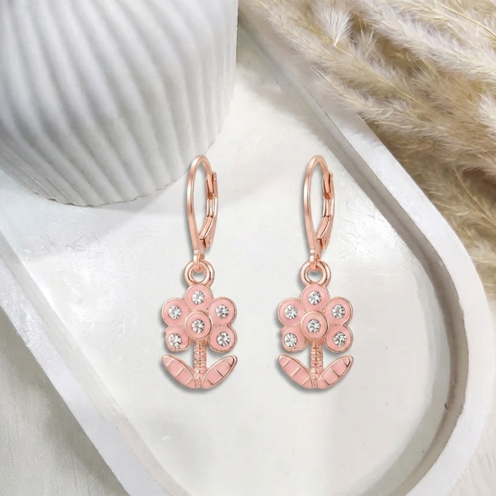 The99Jewel Eye-Catching Rose Gold Plated Austrian Stone Hoop Earrings for women