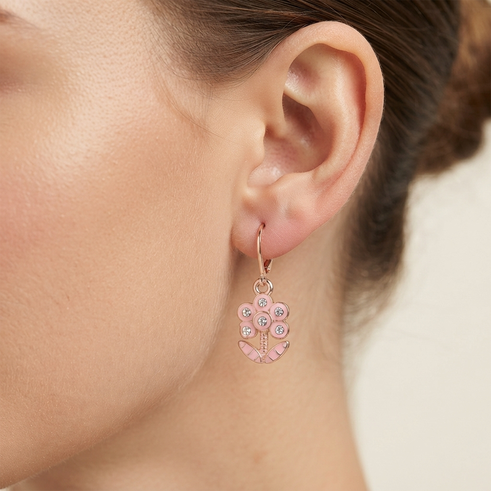 The99Jewel Eye-Catching Rose Gold Plated Austrian Stone Hoop Earrings for women