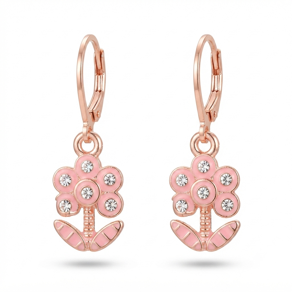The99Jewel Eye-Catching Rose Gold Plated Austrian Stone Hoop Earrings for women