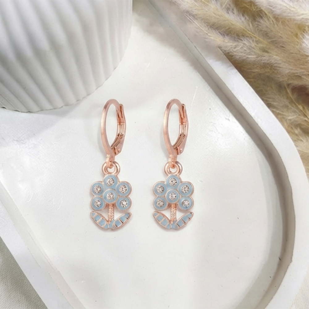The99Jewel Eye-Catching Rose Gold Plated Austrian Stone Hoop Earrings for women