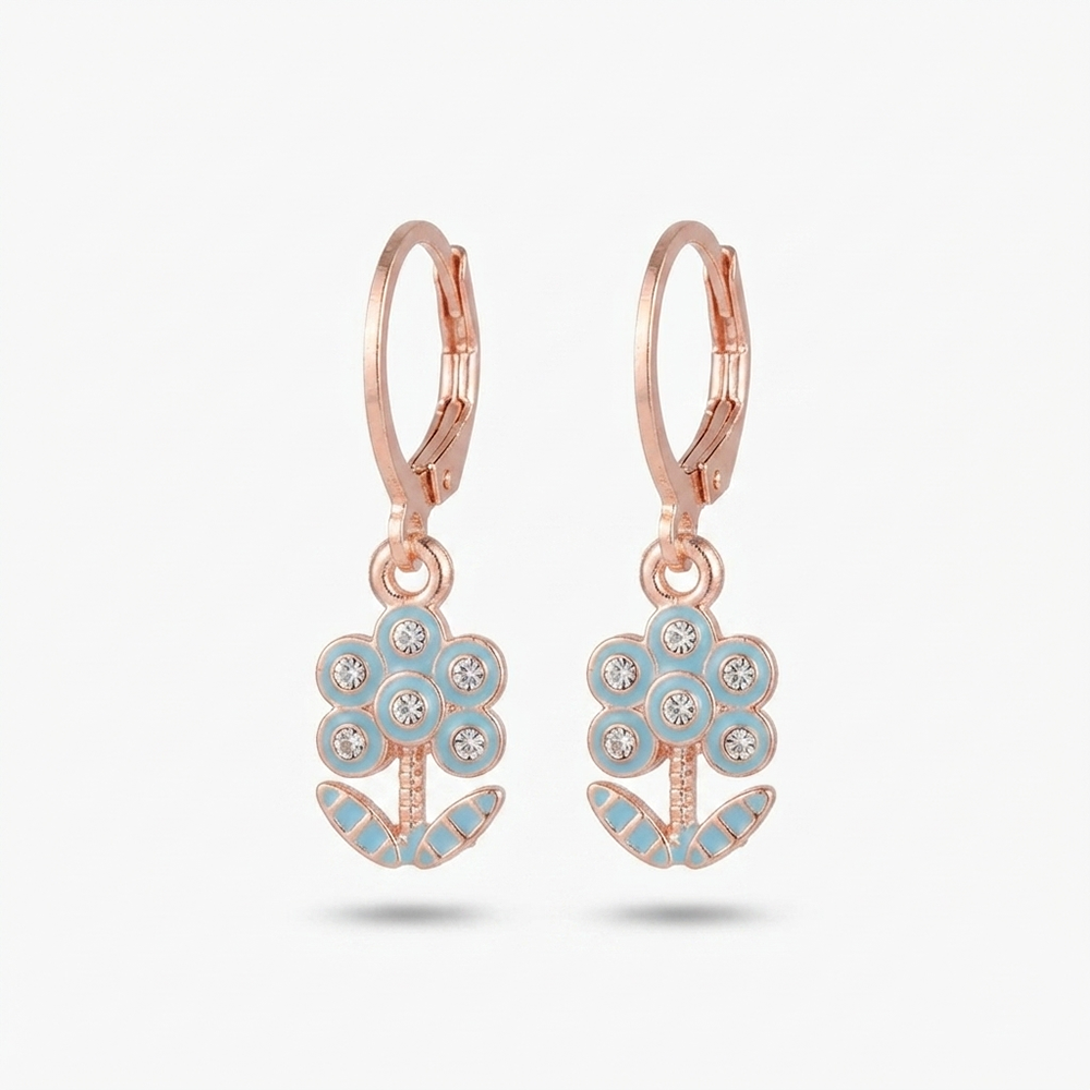 The99Jewel Eye-Catching Rose Gold Plated Austrian Stone Hoop Earrings for women