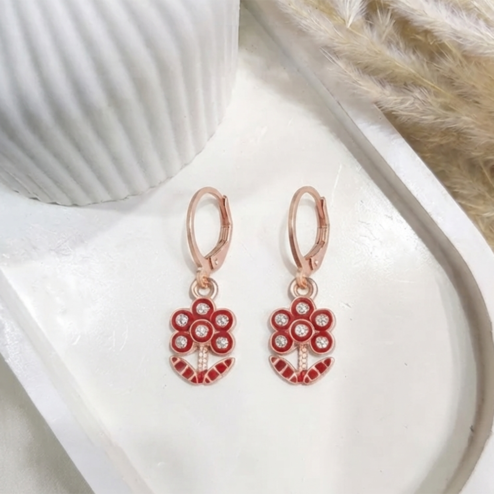 The99Jewel Eye-Catching Rose Gold Plated Austrian Stone Hoop Earrings for women