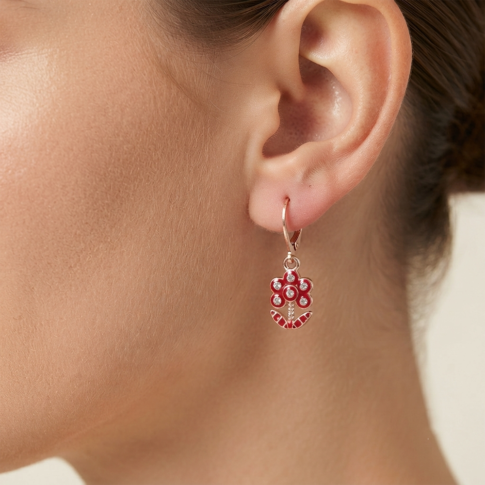 The99Jewel Eye-Catching Rose Gold Plated Austrian Stone Hoop Earrings for women