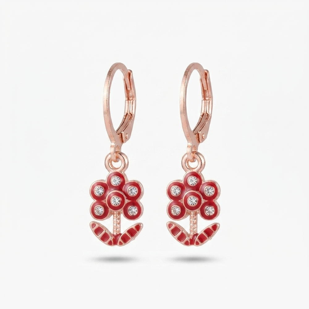 The99Jewel Eye-Catching Rose Gold Plated Austrian Stone Hoop Earrings for women