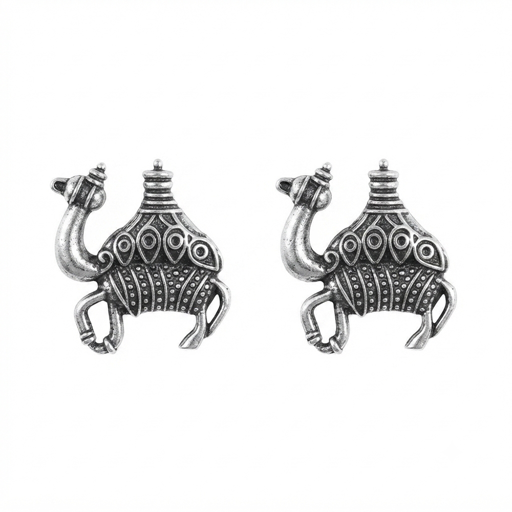The99Jewel Oxidised Camel Stud Earrings Fro Women And Girls