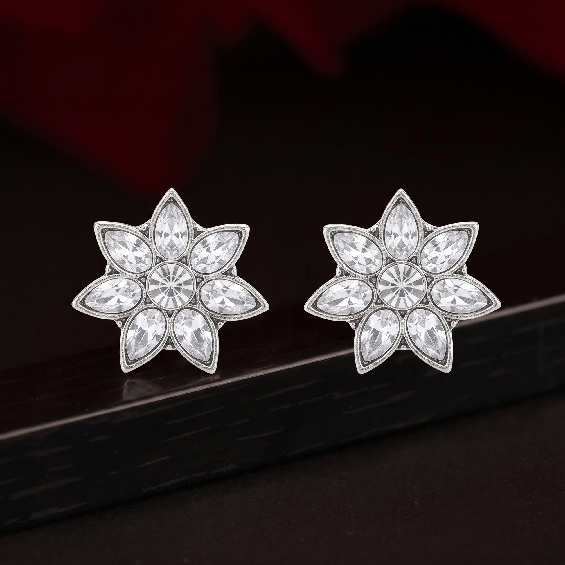 The99Jewel Silver Plated Austrian Stone Stud Earrings 