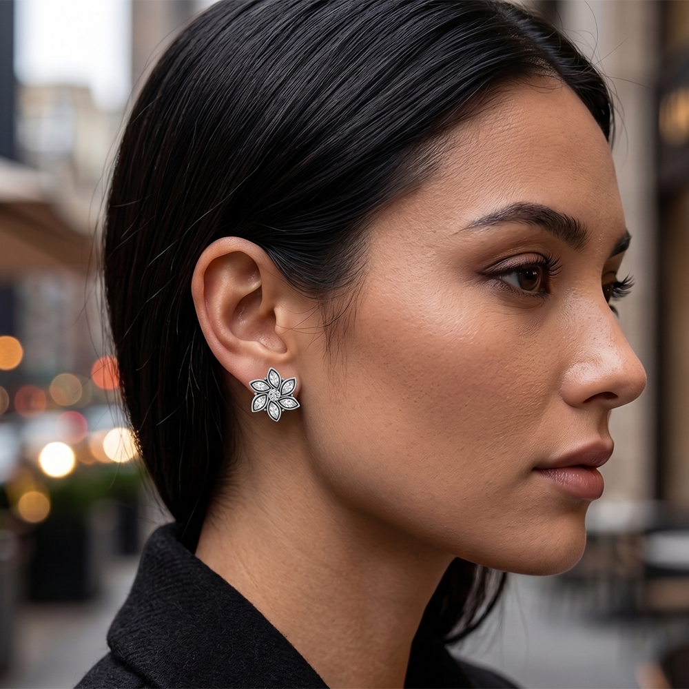 The99Jewel Silver Plated Austrian Stone Stud Earrings