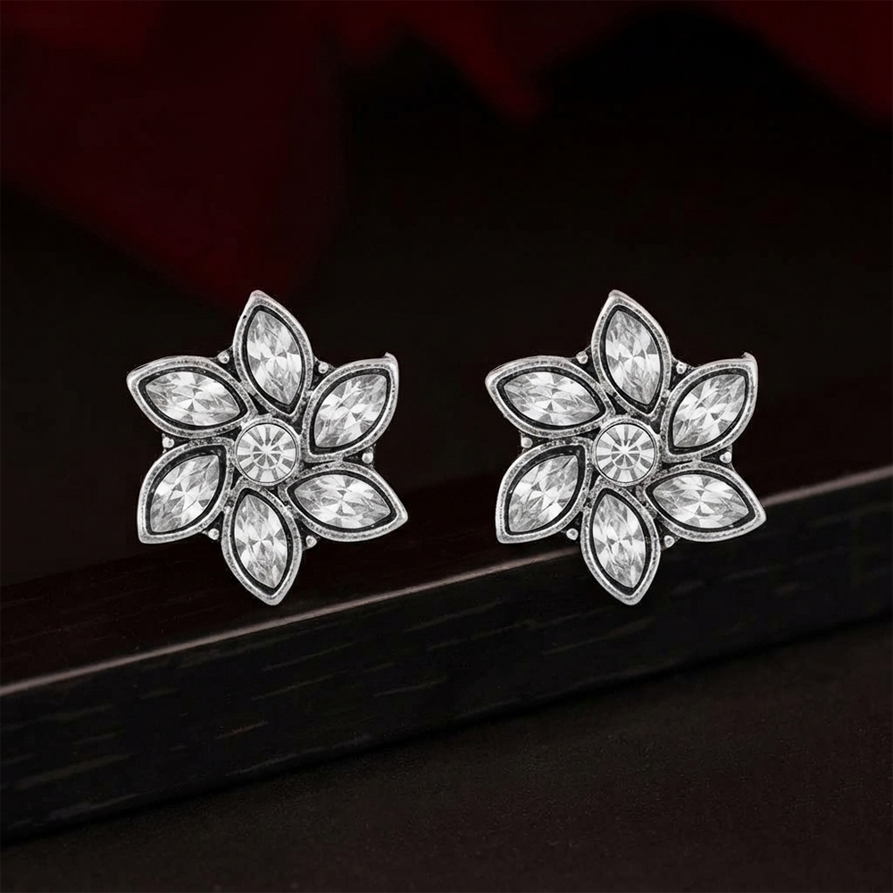 The99Jewel Silver Plated Austrian Stone Stud Earrings 