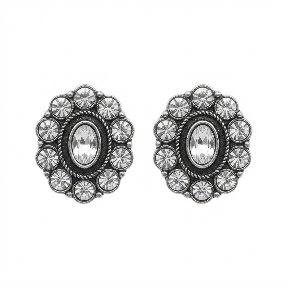 The99Jewel Silver Plated Austrian Stone Stud Earrings