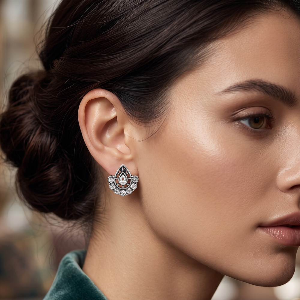 The99Jewel Silver Plated Austrian Stone Stud Earrings