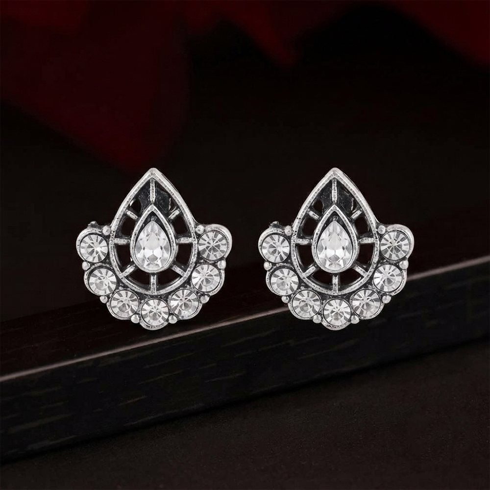 The99Jewel Silver Plated Austrian Stone Stud Earrings 
