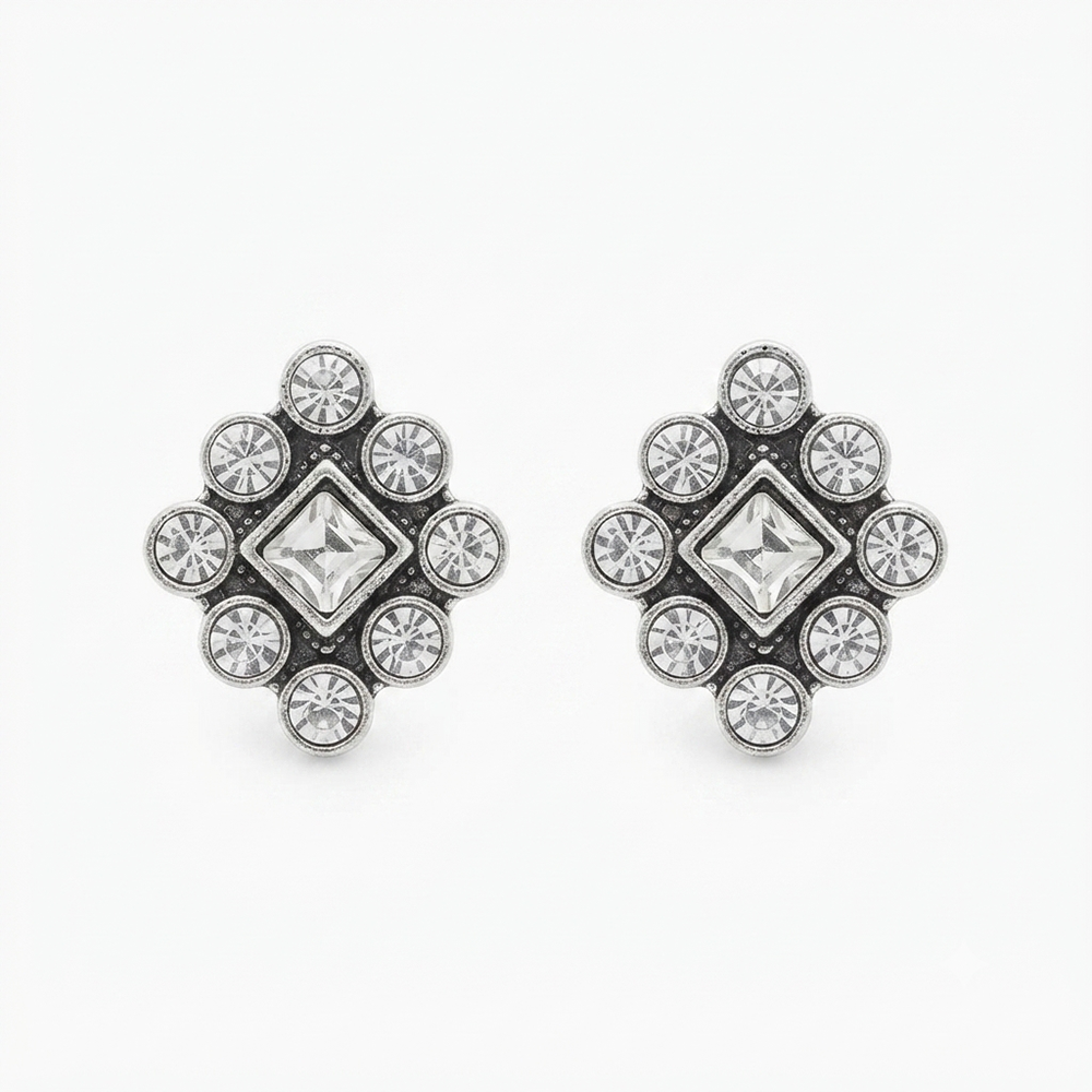 The99Jewel Silver Plated Austrian Stone Stud Earrings