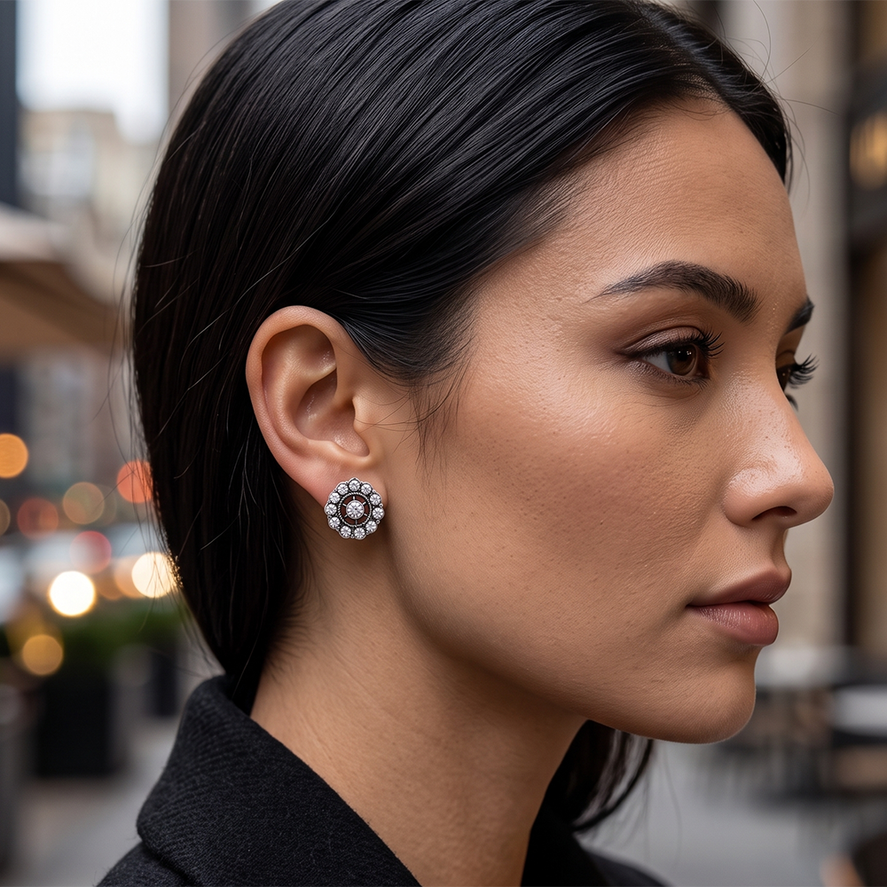 The99Jewel Silver Plated Austrian Stone Stud Earrings