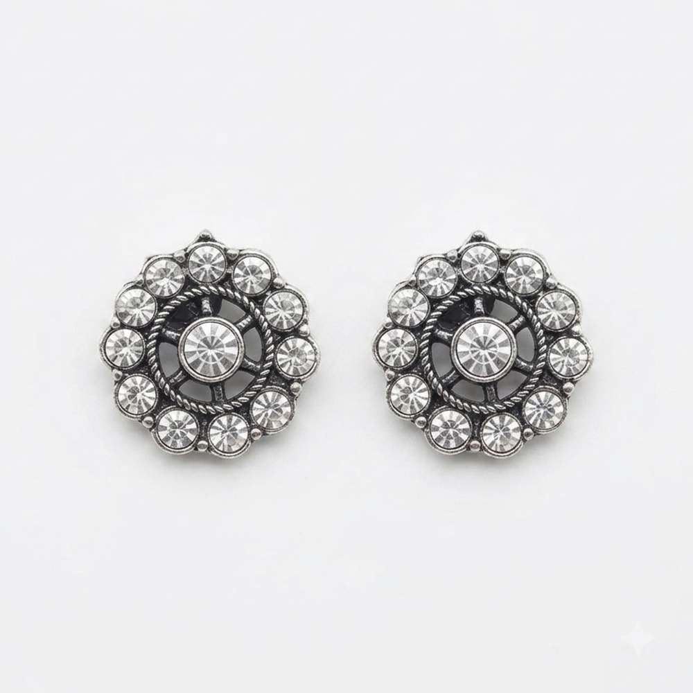 The99Jewel Silver Plated Austrian Stone Stud Earrings