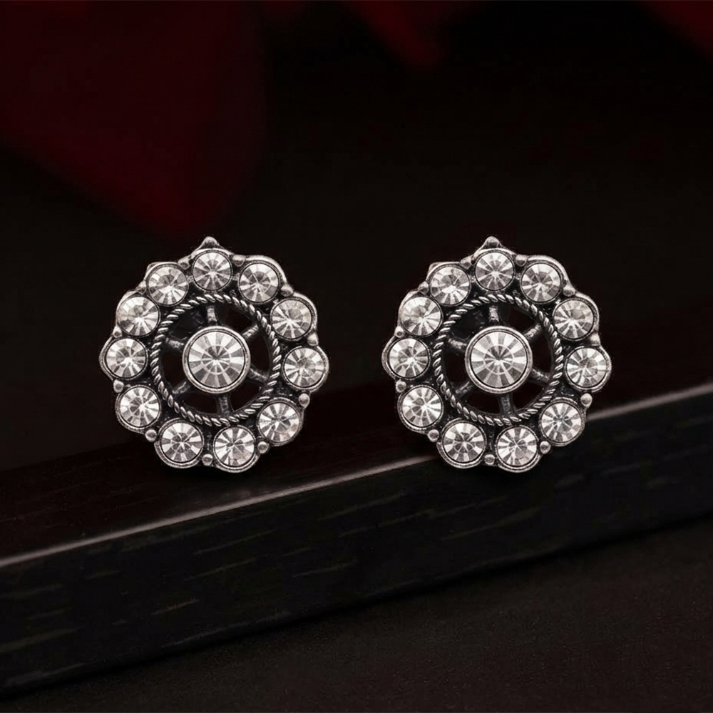 The99Jewel Silver Plated Austrian Stone Stud Earrings 