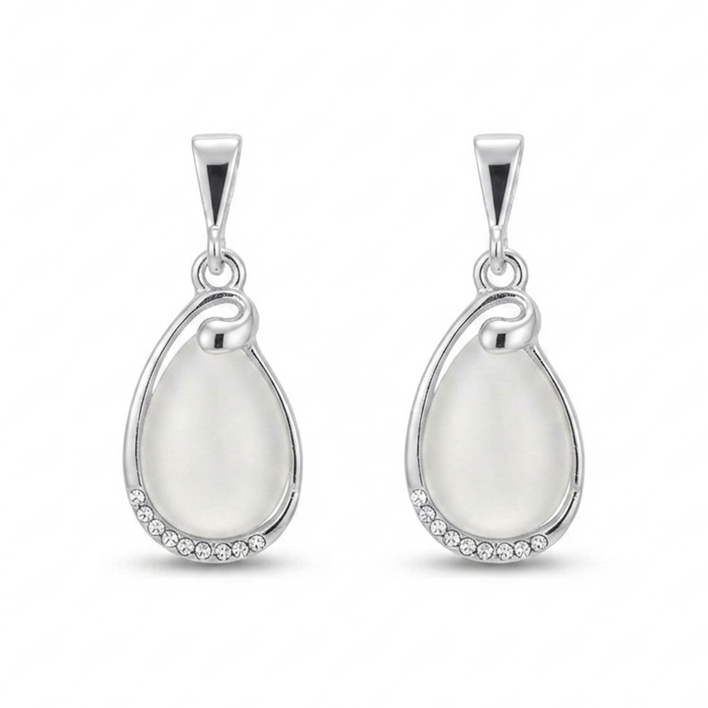 The99Jewel Silver Plated Monalisa Stone Dangler Earrings
