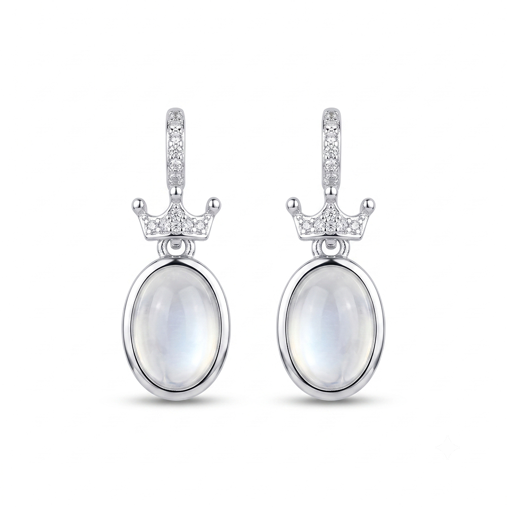 The99Jewel Silver Plated Monalisa Stone Dangler Earrings