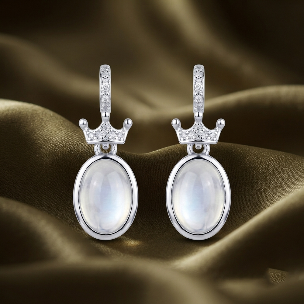 The99Jewel Silver Plated Monalisa Stone Dangler Earrings