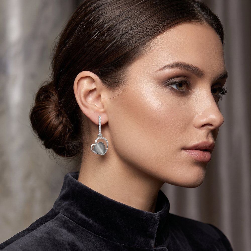 The99Jewel Silver Plated Monalisa Stone Dangler Earrings