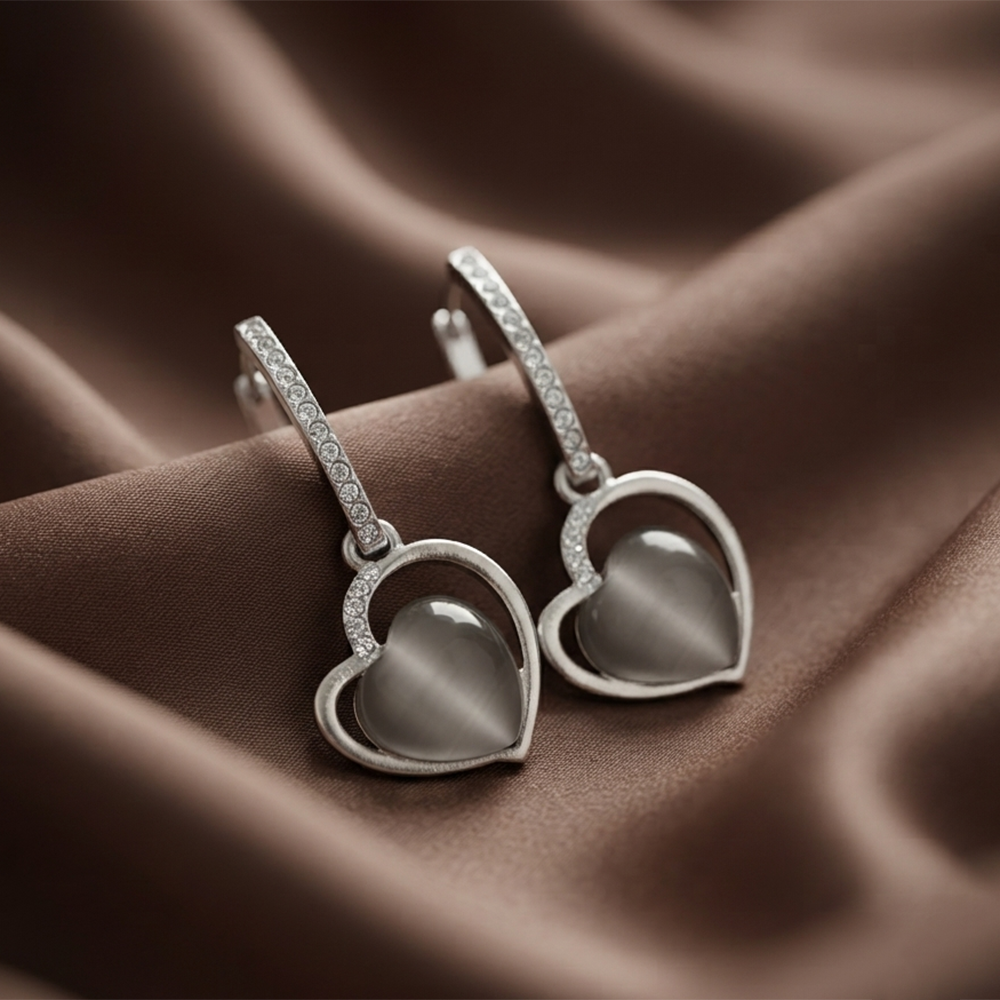 The99Jewel Silver Plated Monalisa Stone Dangler Earrings