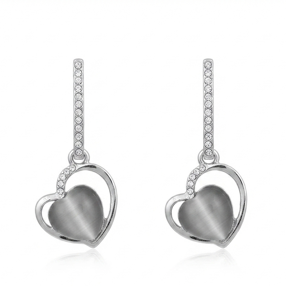 The99Jewel Silver Plated Monalisa Stone Dangler Earrings
