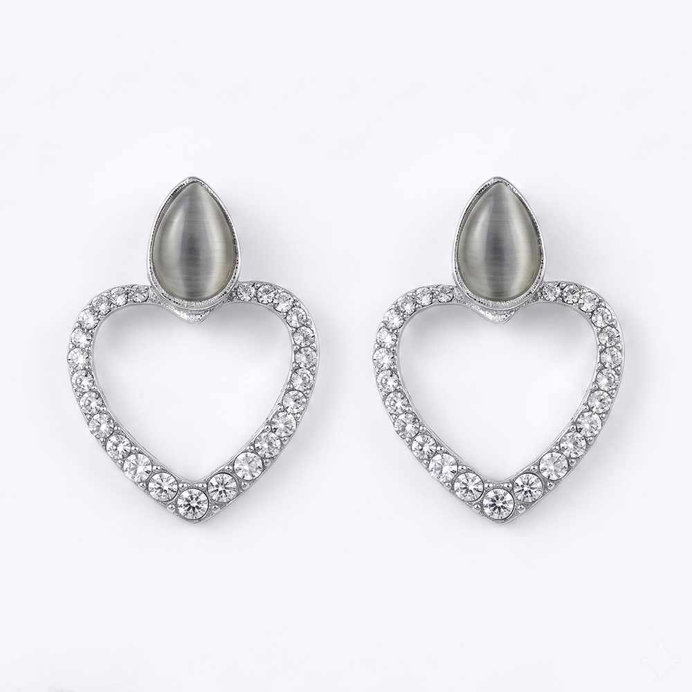 The99Jewel Silver Plated Monalisa Stone Dangler Earrings