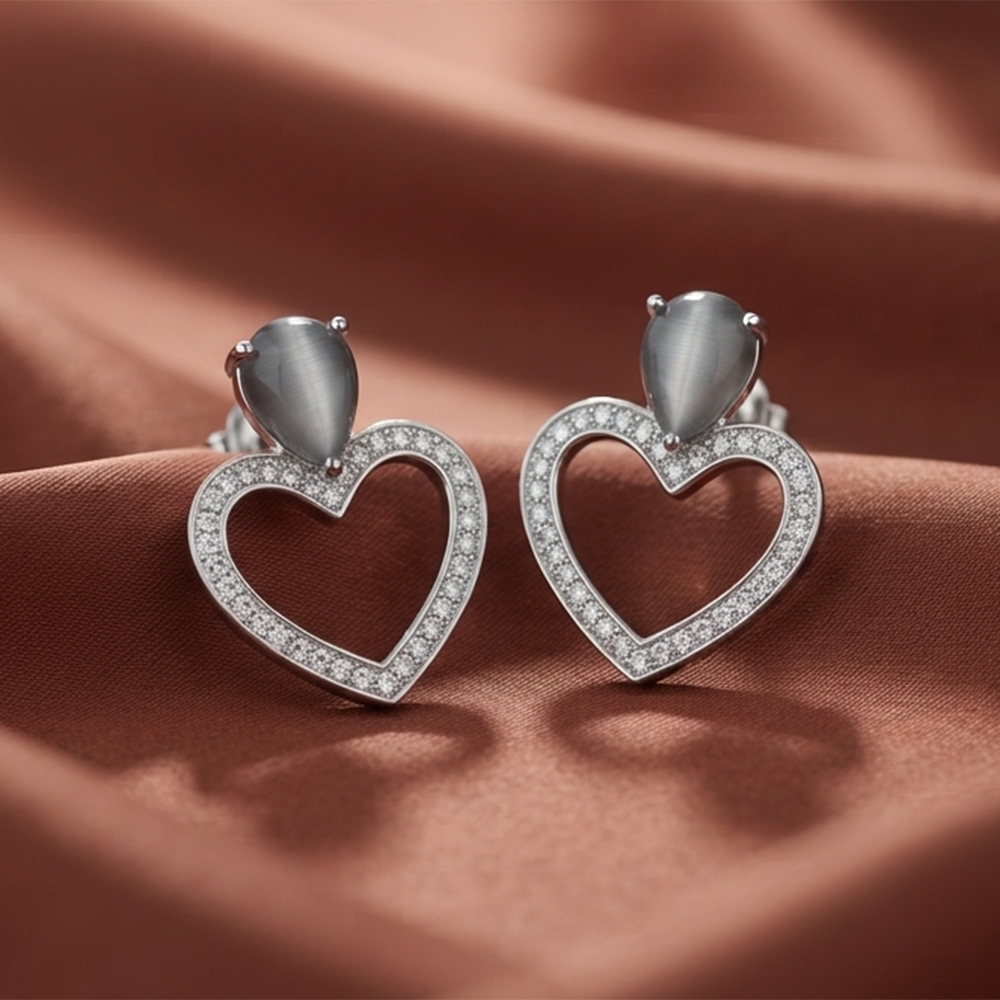 The99Jewel Silver Plated Monalisa Stone Dangler Earrings