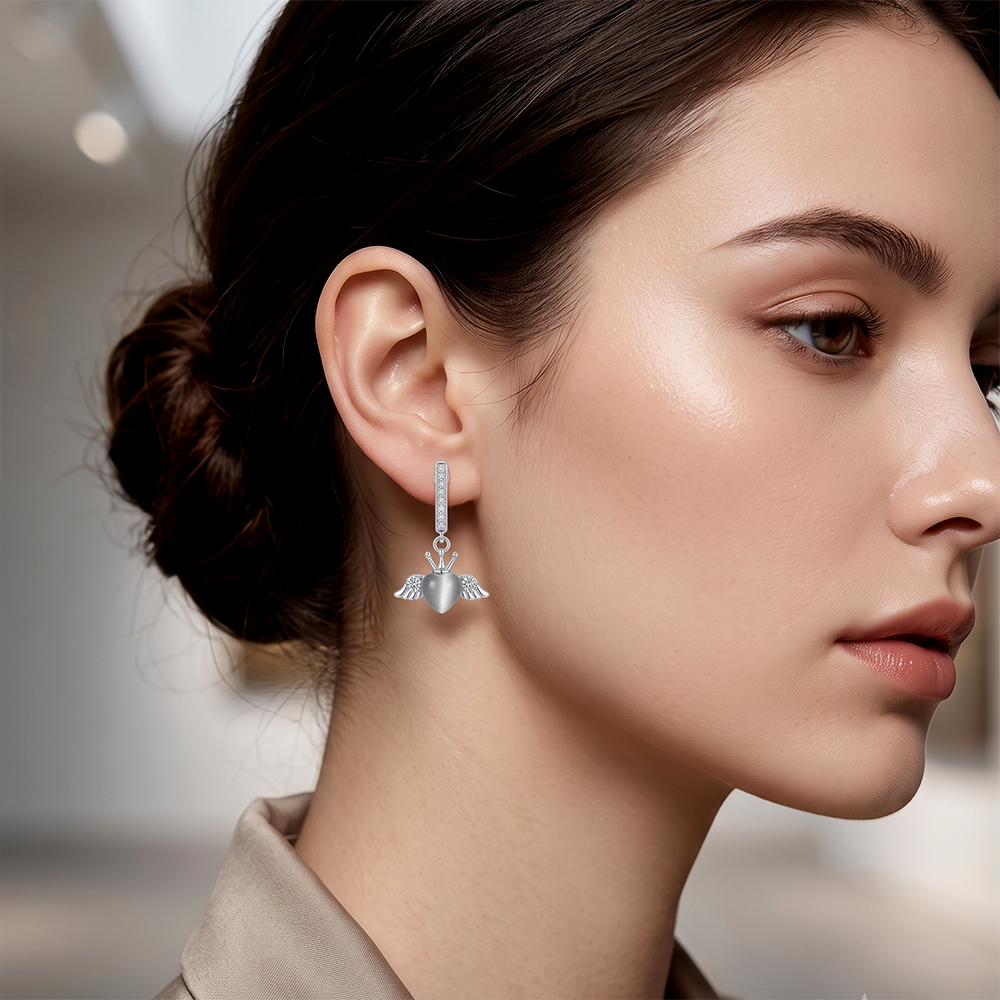 The99Jewel Silver Plated Monalisa Stone Dangler Earrings