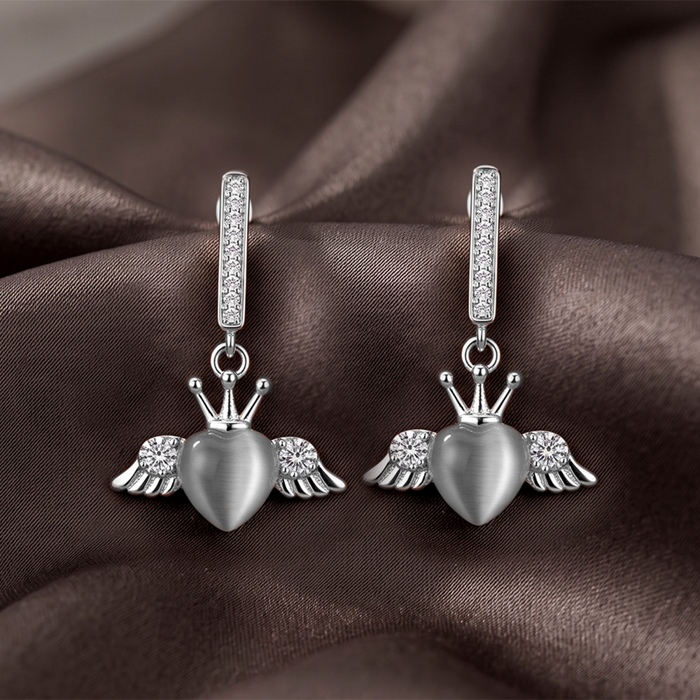 The99Jewel Silver Plated Monalisa Stone Dangler Earrings