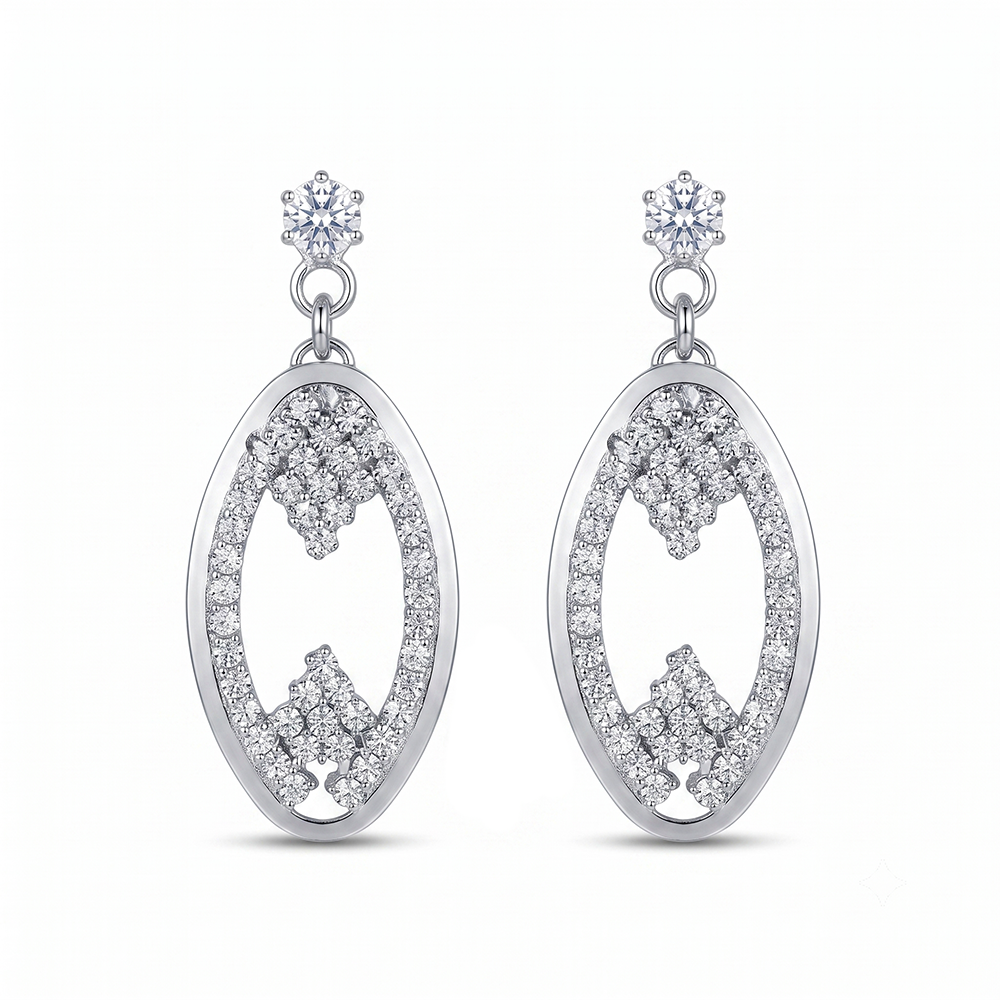The99Jewel Silver Plated Austrian Stone Dangler Earrings