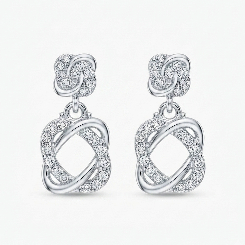The99Jewel Silver Plated Austrian Stone Dangler Earrings