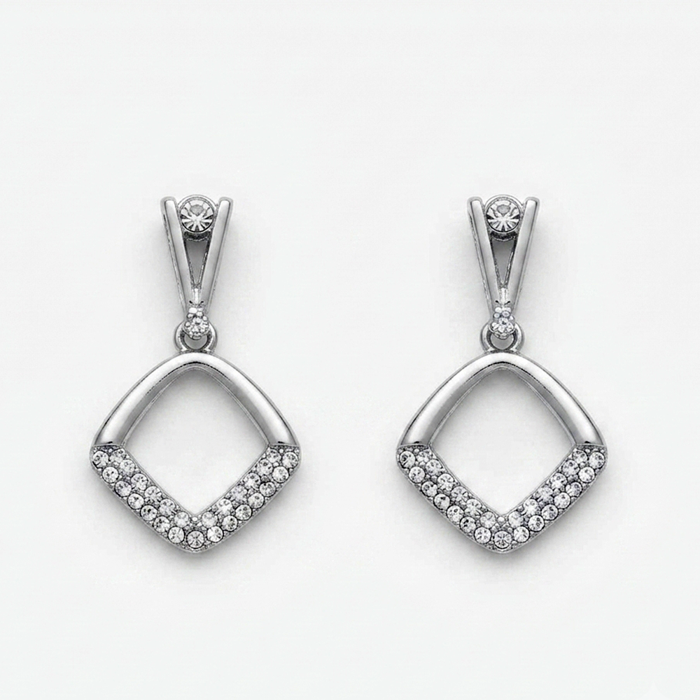 The99Jewel Silver Plated Austrian Stone Dangler Earrings