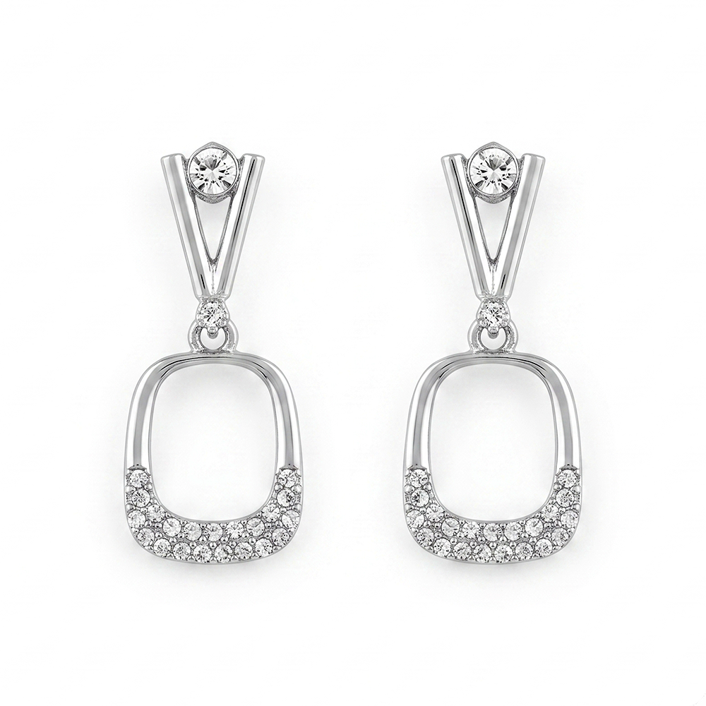 The99Jewel Silver Plated Austrian Stone Dangler Earrings