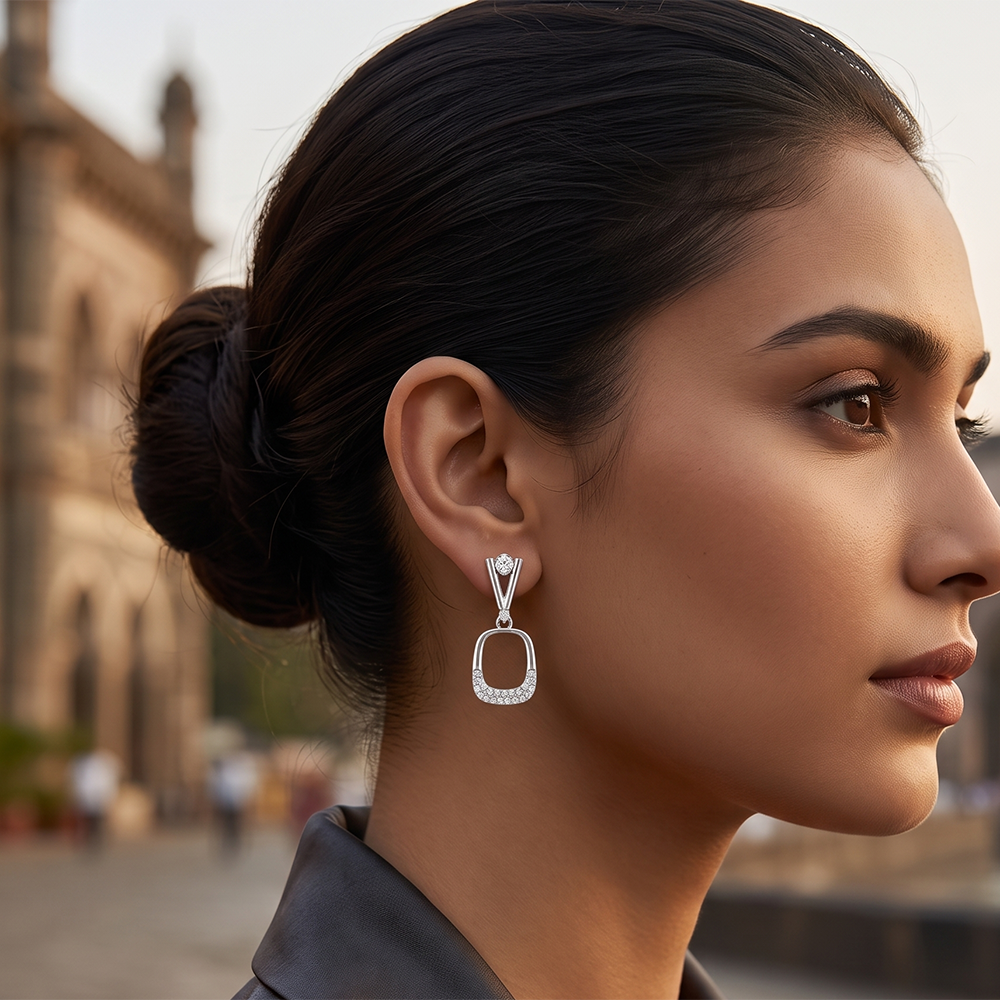 The99Jewel Silver Plated Austrian Stone Dangler Earrings