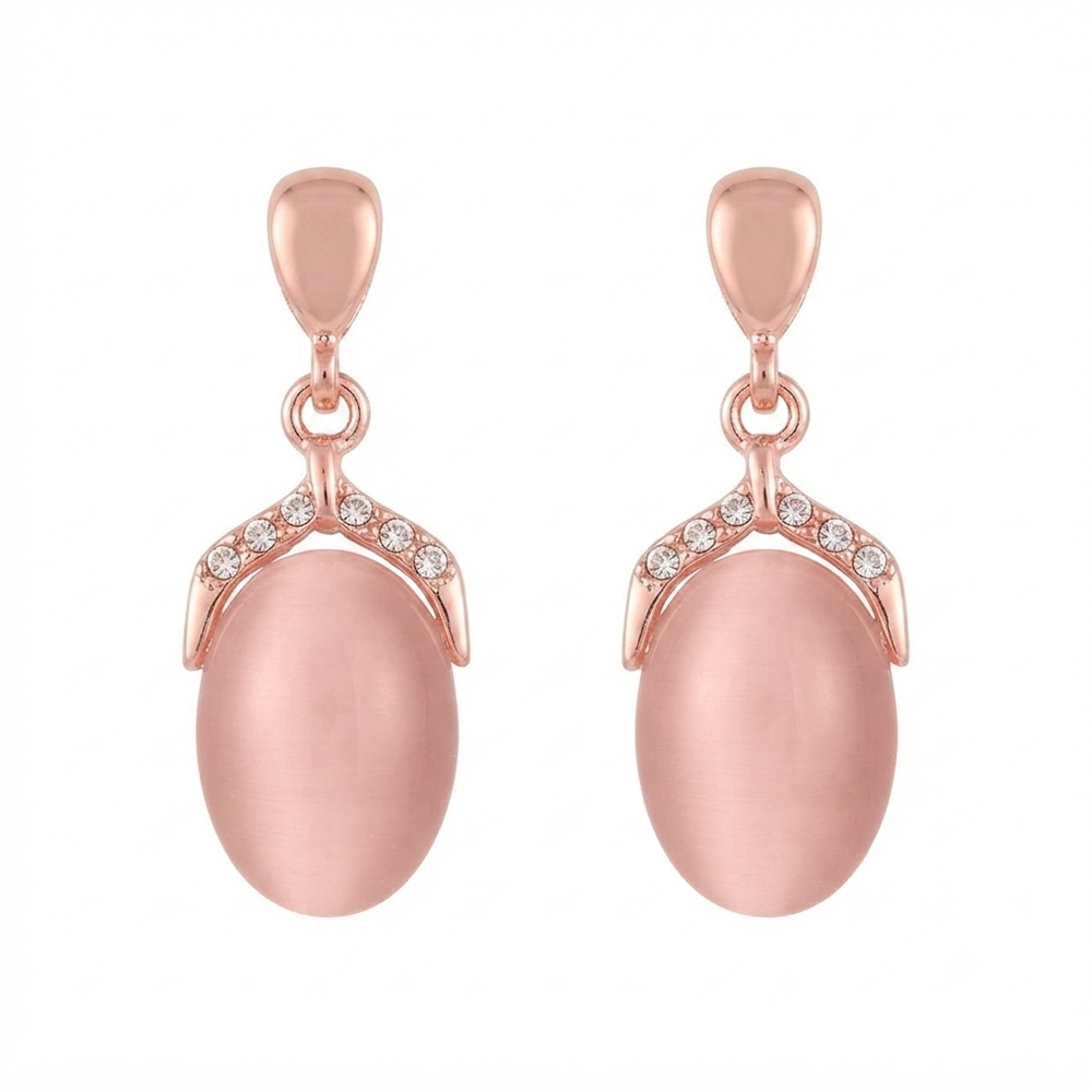 The99Jewel Rose Gold Plated Monalisa Stone Dangler Earrings