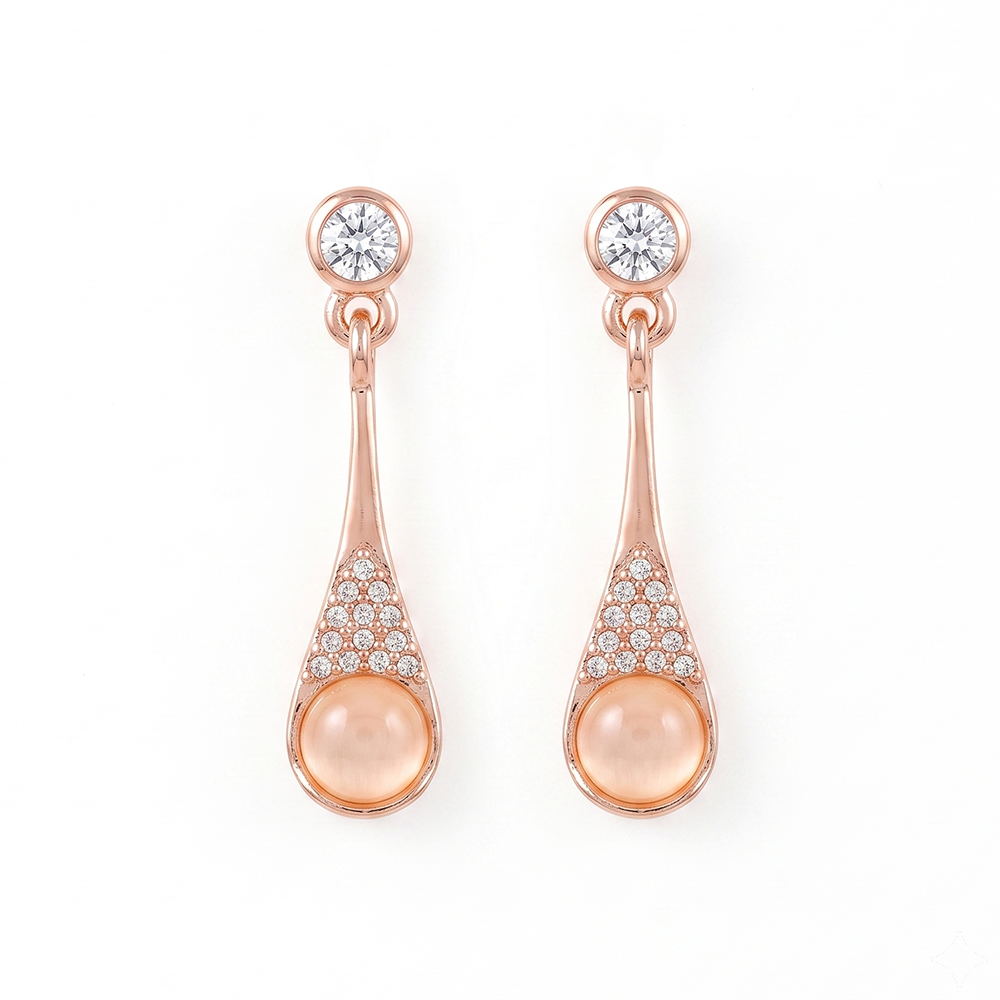 The99Jewel Rose Gold Plated Monalisa Stone Dangler Earrings