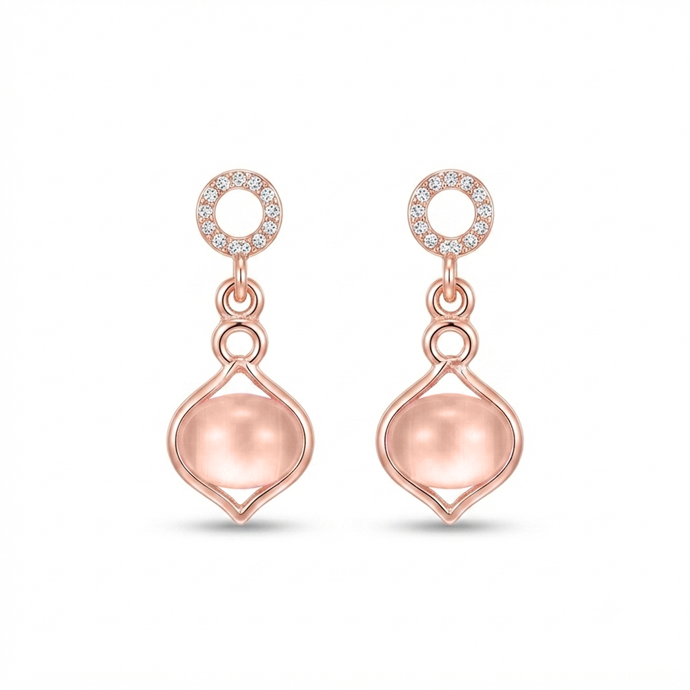 The99Jewel Rose Gold Plated Monalisa Stone Dangler Earrings