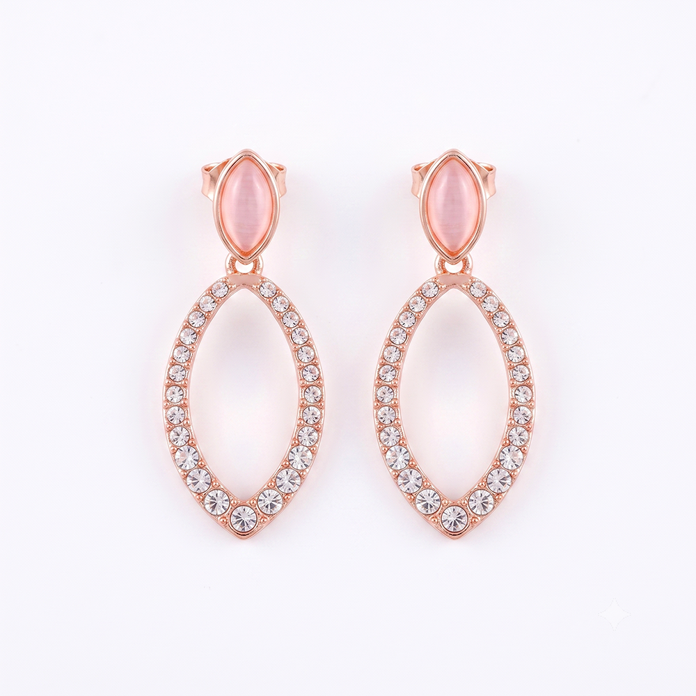 The99Jewel Rose Gold Plated Monalisa Stone Dangler Earrings