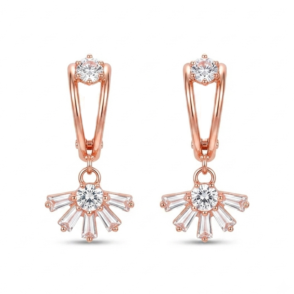 The99Jewel Rose Gold Plated Austrain Stone Dangler Earrings