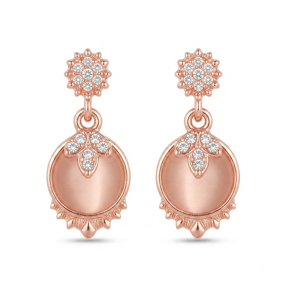 The99Jewel Rose Gold Plated Monalisa Stone Dangler Earrings