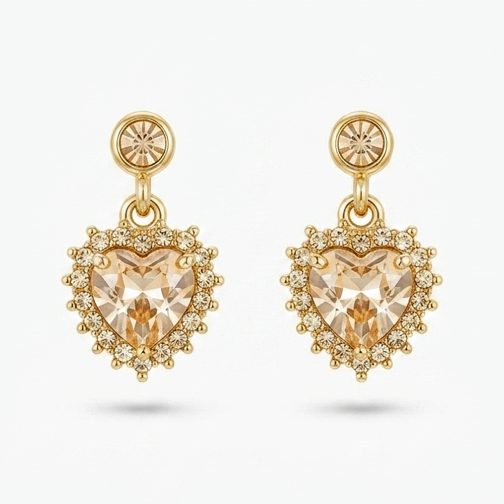The99Jewel Gold Plated Austrian Stone Small Dangler Earrings