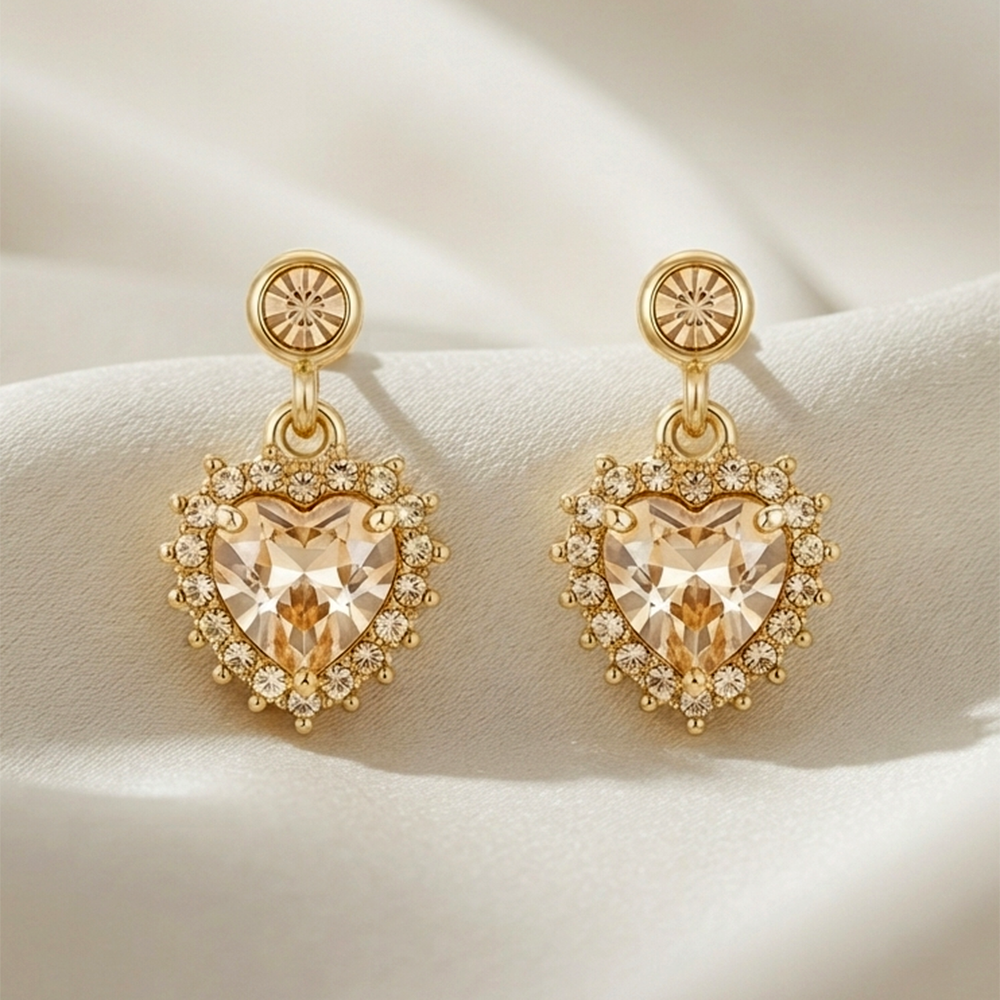 The99Jewel Gold Plated Austrian Stone Small Dangler Earrings