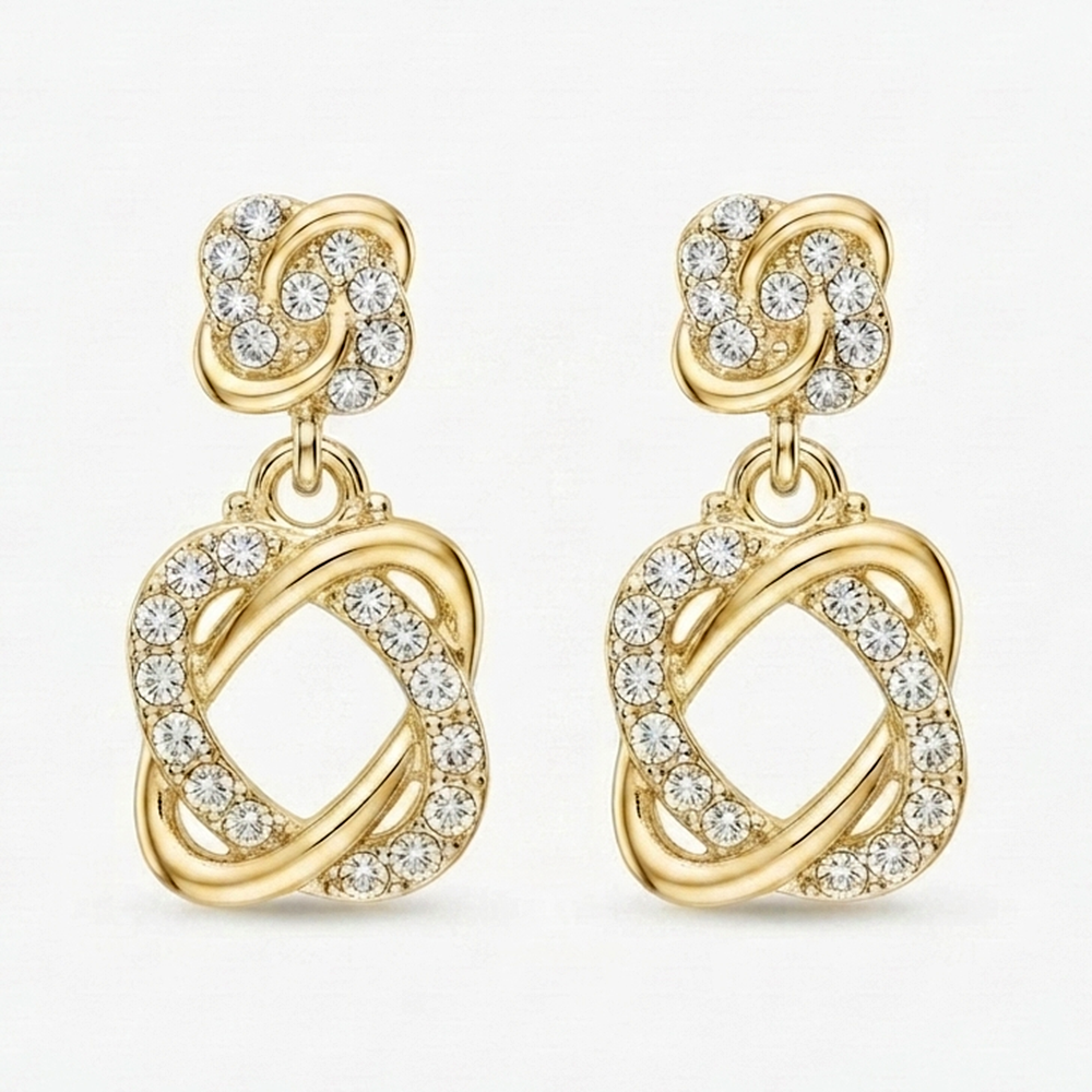 The99Jewel Gold Plated Austrian Stone Small Dangler Earrings