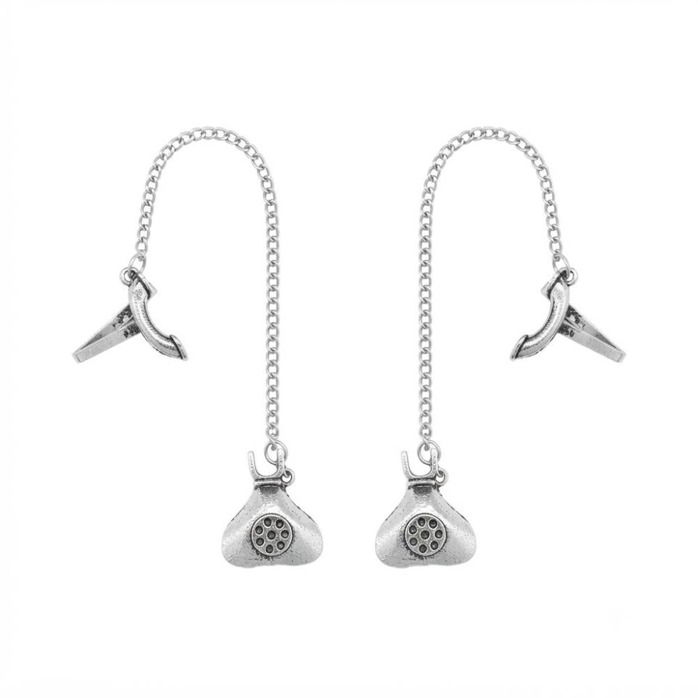 The99Jewel Telephone Shape Oxidised Ear Cuff Earrings for Women Stylish Ethnic Fashion Jewellery