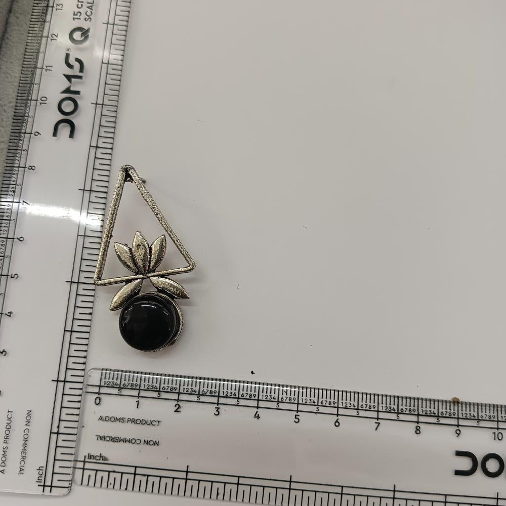 The99Jewel Oxidised Pota Stone Earrings With Lotus Motif for Women Traditional Jewellery