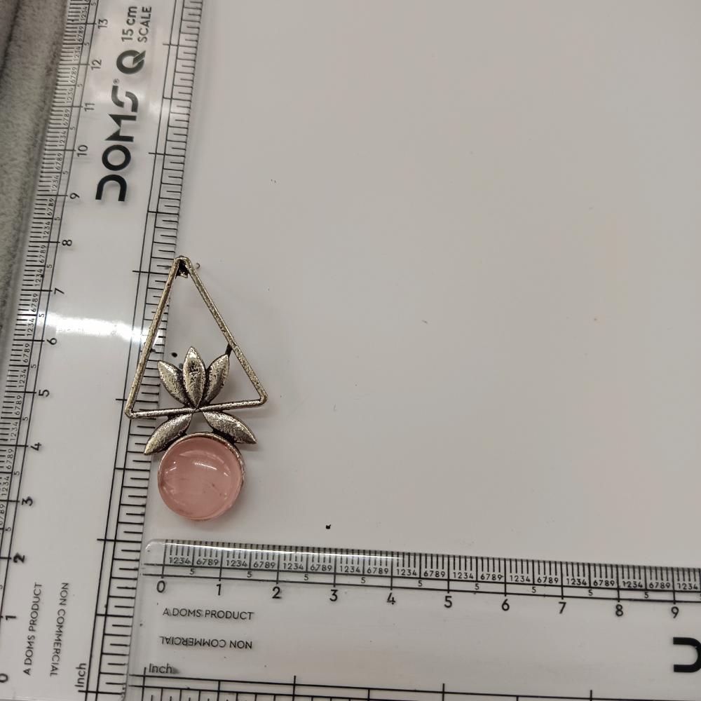 The99Jewel Oxidised Pota Stone Earrings With Lotus Motif for Women Traditional Jewellery