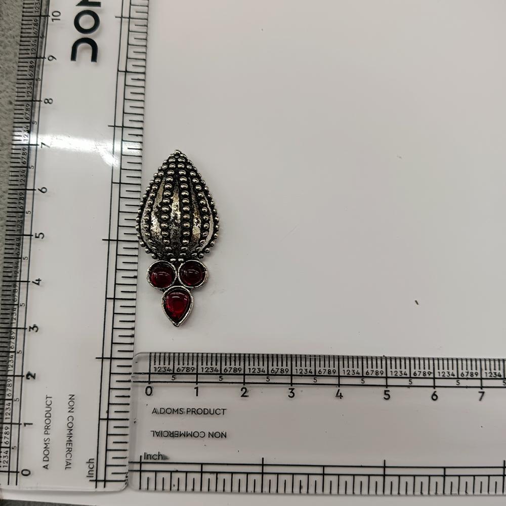 The99Jewel Stylish Oxidised Pota Stone Earrings Domed Motif for Women