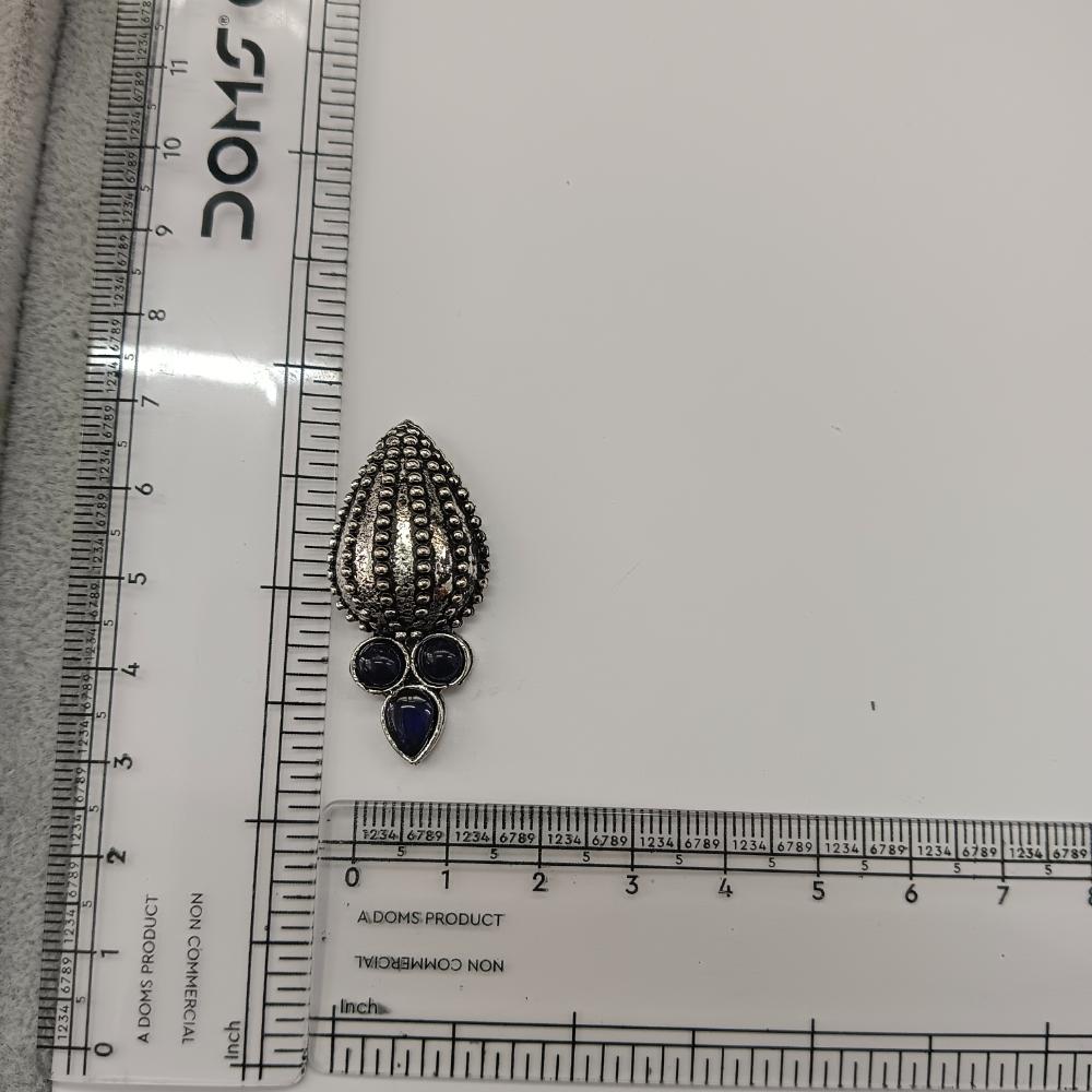 The99Jewel Stylish Oxidised Pota Stone Earrings Domed Motif for Women