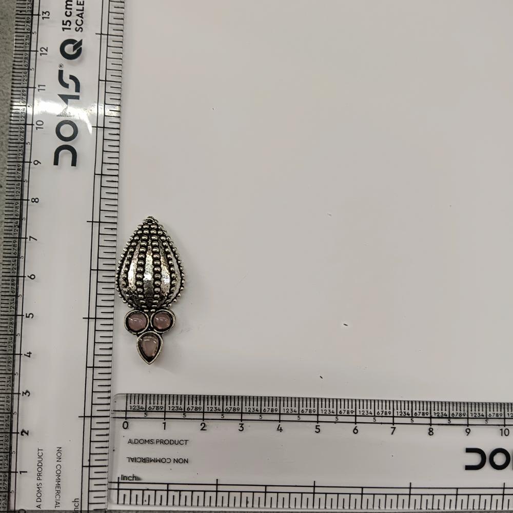 The99Jewel Stylish Oxidised Pota Stone Earrings Domed Motif for Women
